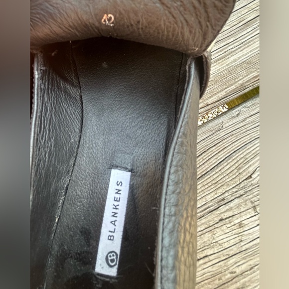 Blankens The Ebba Embellished Pebbled Leather Loafers | Size EU 42 US 11 - Picture 9 of 10